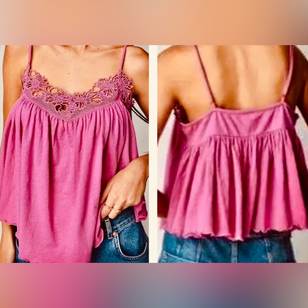 Free People Kayla Lace Camisole Size S